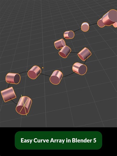 Blender Secrets on Instagram: "Blender 5 gives us a new Array modifier and with it, the ability to easily place objects as instances along a Curve. Previously, it was done using a combination of Array and Curve modifiers, but it would deform the instances unless you used a workaround. #Blender #b3d #Blender3d"