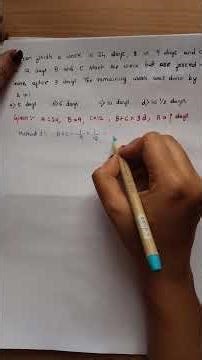 Part time work based question with solution | Time and Work