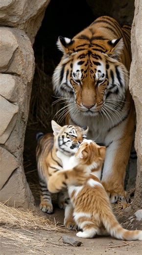 When a Kitten Walked into a Tiger's Den… 🐅❤️🐱 | Middle Pets