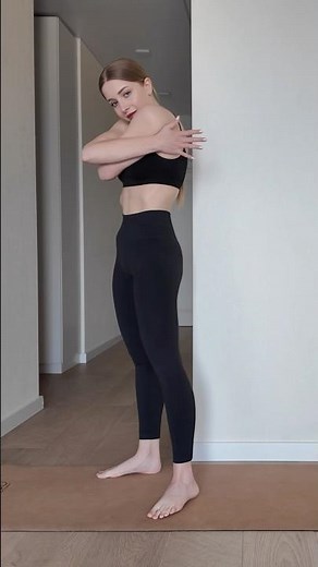 Standing chest opener and self-hug stretch