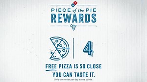 The 🔑 to happiness = 🍕. Earn points toward free pizza with Domino’s Piece of the Pie Rewards. Learn more at bit.ly/dpzrewards | Domino's Pizza