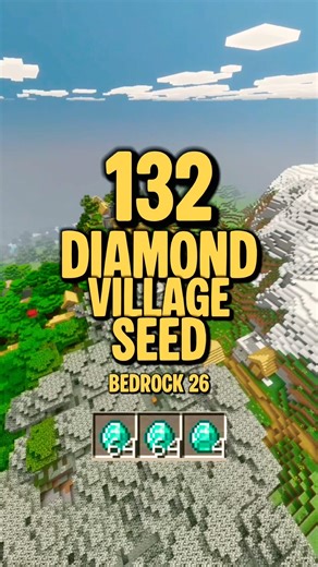 🔥 Best Diamond Village Seed 26 (Minecraft Bedrock) – 132 Diamonds EASY START! #minecraft #shorts