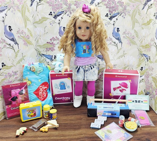 American Girl Courtney Moore Doll - 1980s Era - Clothes & Accessories - Care Bears Boom Box Mix Tape Halloween Pac-man Lunch Box - Etsy