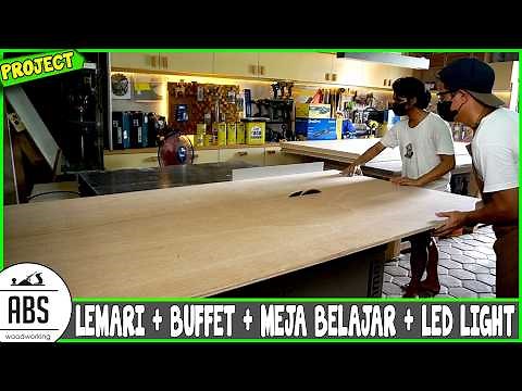 Membuat Lemari Buffet Meja Belajar dengan Lampu LED - AYO BIKIN SENDIRI (ABS FURNITURE)