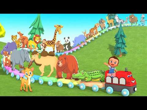 Learn Alphabets A to Z with Animal Names 🚂 | Toy Train Color Learning Fun Educational for Kids