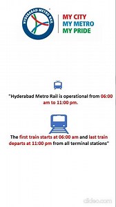 HYDERABAD METRO TIMINGS