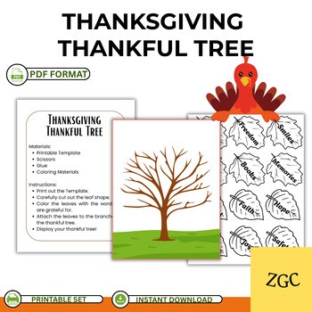 Thanksgiving Thankful Tree Printable | Gratitude Craft for Kids | Fall Classroom