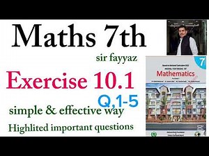 Maths class 7th | exercise 10.1 | ex 10.1 | unit 10| Q 1-5| | Sir fayyaz