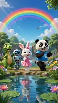Dino Dan & Friends 🦖🐰🐼🤖 | Magical Pond Dance Adventure 🌈🐟 | Kids Song & Rhyme