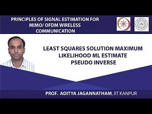 Least Squares Solution Maximum Likelihood ML Estimate Pseudo Inverse