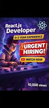 Latest #React.js Developer #Jobs for #Fresher | 1–2 Year Experience | #Urgent Hiring 2025