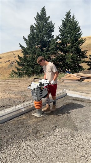 Pre-compacting and leveling for the foam layer.