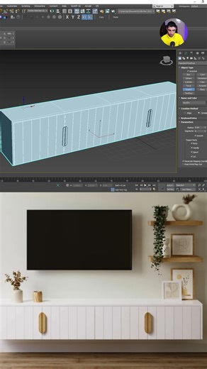 من الصفر إلى ديكور فاخر للتلفاز على 3ds Max! 😍🔥