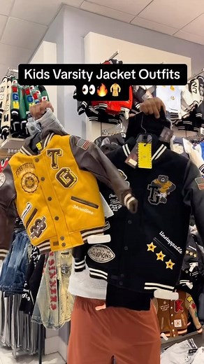 Kids varsity jacket outfits? We got em 👀 tap in wit us on razaclothingstore.com ‼️ #varsityjackets #kidsclothing #kidsvarsityjackets #kidsoutfits | RAZA