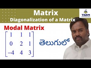 Diagonalization of a Matrix / Modal Matrix Problem in Telugu