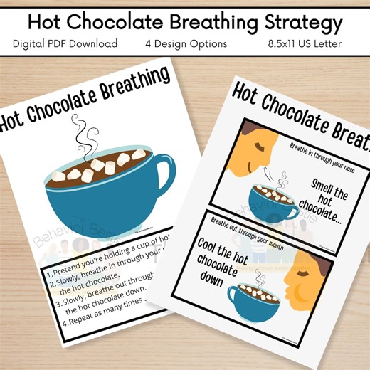 Hot Chocolate Breathing Strategy: Calming Visual for Kids (printable PDF) - Etsy