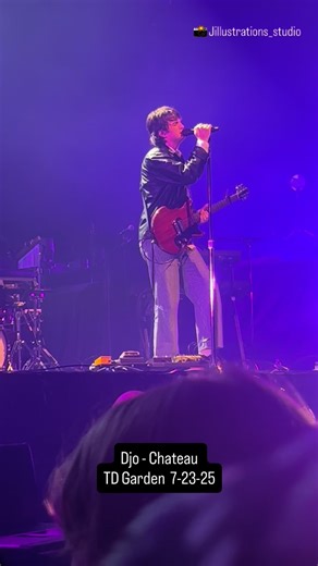 Jill ✨Jillustrations✨Djo art & animations 🎨 on Instagram: "Djo’s performance of Chateau at the TD Garden on 7-23-25. Featuring a fabulous guitar solo by Sam. I realized I never posted the full uncut version of this performance. What a special night, for these two Boston boys playing their first show at the TD Garden. For those of you who stick around past the 3 minute mark, please enjoy/forgive when I zoomed out and forgot to refocus because I was so distracted by Joe noticing me in the crowd a