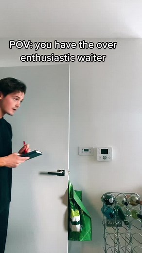 Over-Enthusiastic Waiter Personal Space Invasion