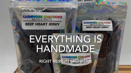 BEEF HEART JERKY- HANDMADE IN MICHIGAN Beef Heart Jerky is a tasty...