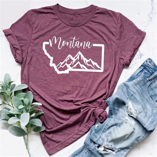 Montana Map Shirt, Montana Lover Tees, Family Vacation T-shirts, Gift From Montana, Home State Montana Shirt, Montana is Calling T-shirts - Etsy
