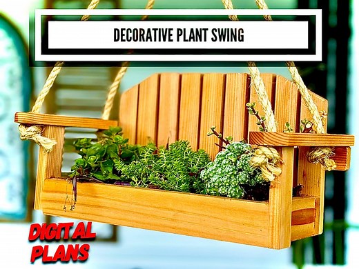Decorative Plant Swing Plans, Mini Planter Swing Plans, Succulent Planter Plans, Mini Swing Planter Plans, DIY Swing Hanging Planter Plans - Etsy