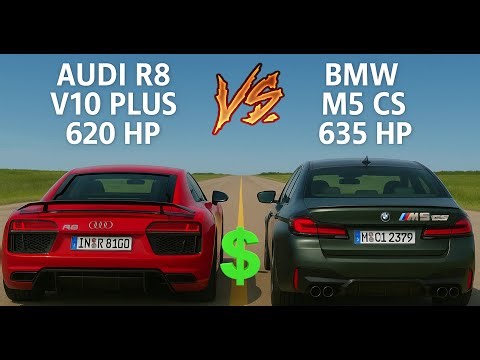 💰 $150K Audi R8 V10 Plus 620 HP vs $160K BMW M5 CS 635 HP – Drag Race Investment 2025 0 - 300 km/h