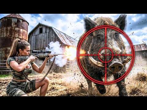 Brave Girl Battles Giant Wild Boars in Explosive Farm Showdown