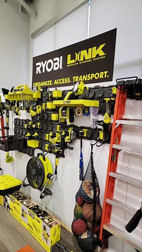 New RYOBI LINK SYSTEM #RYOBI #STORAGE #garage #powertools #tools #handtools #wallorganizer #organizatiion #workshop #18v #LINK #ryobilink