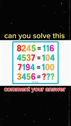 Ak study channel on Instagram: "Can you solve this math puzzle 🤔.. #mathquiz #puzzle #iqtest #braintest #mathpuzzle"