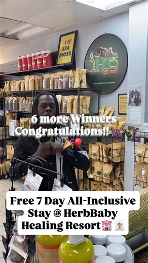 Herb Baby on Instagram: "🎉🎊🥳🪅🪩👯‍♂️🍾🎁🎈Congratulations to 9 winners in all Free 7 Day All-Inclusive Stay at HerbBaby Healing ❤️‍🩹 Resort & Spa! 🧖🏽‍♀️🧖 🧖🏽‍♀️🧖‍♂️🧖🏾‍♂️ #community #health #resort #spa #diabetes #texas #florida #houstontx #atlanta #miami #newyork #dallas #california #amazing #love #united #letsgo"