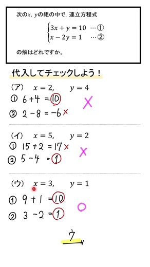 連立方程式の解の見つけ方は？ #中2 #高校入試 #数学