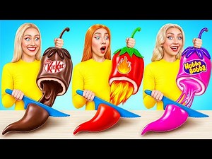 Gummy Food, Real Food vs Chocolate Food Challenge by Bubba DO