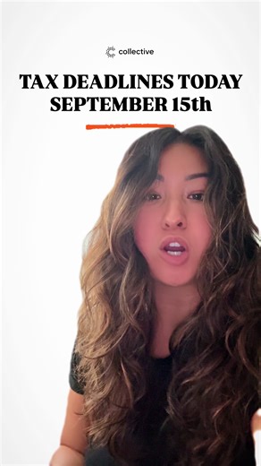 ❗September 15th = a pretty big deal. What's due today: -2025 Q3 Estimated Tax Payments -2024 Extended Business Tax Returns (S Corps and Partnerships) File your extended business return by today to avoid late filing penalties. #taxdeadlines #selfemployment #solopreneurs #collective