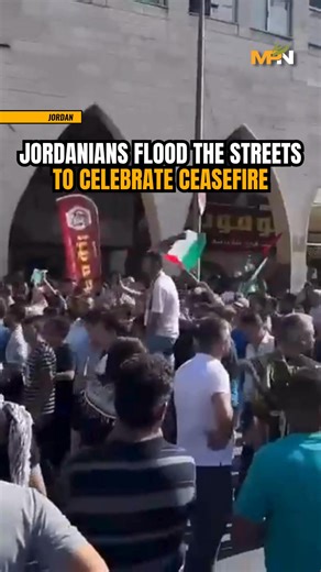 Jordanians have flooded the streets of Amman in solidarity with Gaza, celebrating the new ceasefire. Clips posted to Instagram show large crowds waving Palestinian flags and chanting slogans. These protests come amid a history of Jordanian solidarity demonstrations since October 2023, often centered in downtown Amman and near embassies. | MintPress News