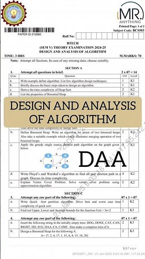 DESIGN AND ANALYSIS OF ALGORITHM | DAA | AKTU 3rd Year | 5th Sem | #designandanalysisofalgorithms