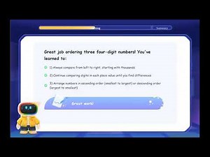 Order a set of 4-digit numbers in a place value chart