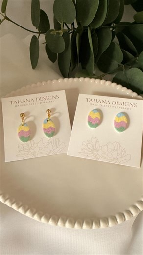 Easter Egg Earrings | Handmade Polymer Clay Earrings