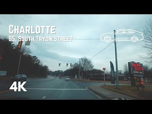 Charlotte (85 - South Tryon Street) | Driving in Rain | 4K Driving Tour