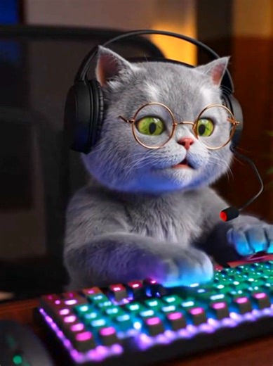 ASMR Cat expertly typing on a computer keyboard #cats #aicat #fyp #usacats #pets