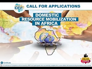 IDEP -Live Session - Domestic Resource Mobilization in Africa 12-09-2024
