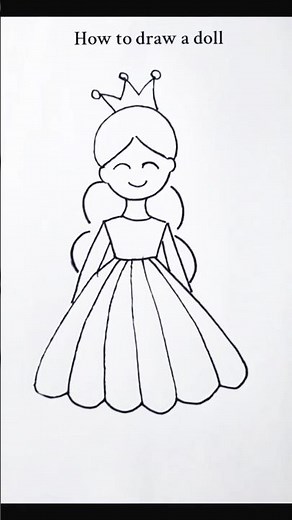 Let’s Draw Cute Doll with Pencil ✏️📝 | Easy Doll Drawing | #shorts