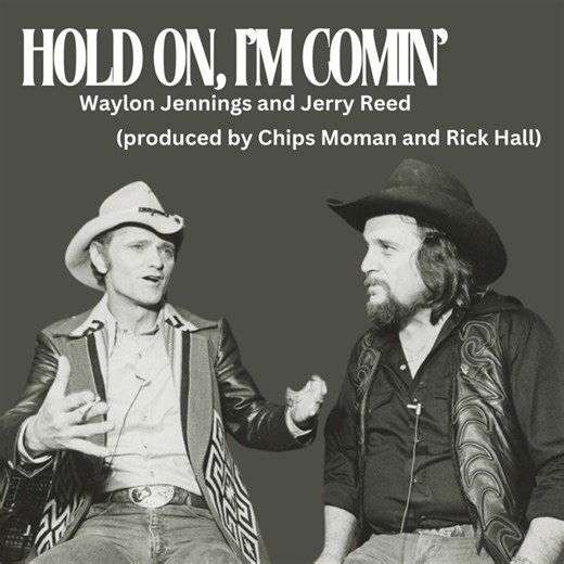 In 1983, Jerry Reed teamed with country legend Waylon Jennings to record their version (produced by Chips Moman and Rick Hall) of the Sam & Dave classic “Hold On! I’m Coming.” famestudios.com #famestudios #muscleshoalssound #muscleshoals #country #outlawcountry | FAME Recording Studios & Publishing Co.