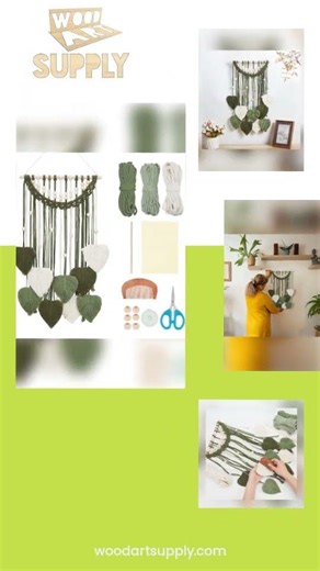 ORIGACH DIY Macrame Leaf Wall Hanging Kit Boho Macrame Leaf Tapestry Kit for Adults Beginner Hand...