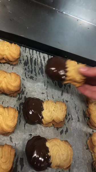 Delicious Viennese Biscuits Dipped in Chocolate