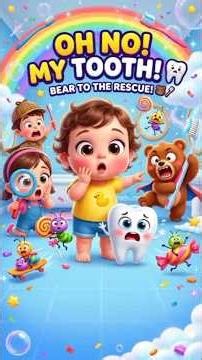 🦷😱 OH NO! BABY’S TOOTH HURTS! 😂🐻 | Funny Toothache Song for Kids 🪥✨ #cartoon# Baby cartoon