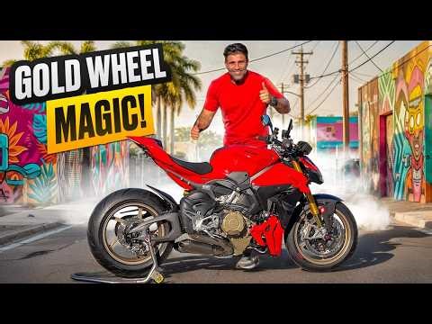 Streetfighter V4 Gets Gold Wheels + Carbon + Chain Upgrade – Looks CRAZY Good!