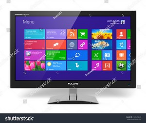 Moderno monitor de PC de escritorio: ilustración de stock 144565043 | Shutterstock