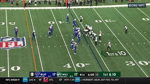 Michael Carter explodes down the sideline for 17-yard run