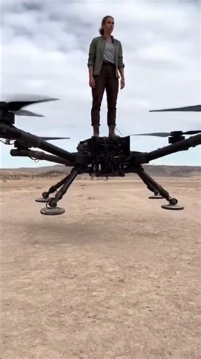 Real or Not? Woman Flying on a Massive Drone #youtubeshorts