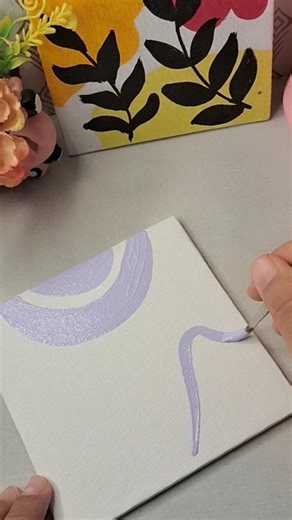 Easy Mini Canvas Leaf Painting 🌿 | Simple Abstract Art for Beginners#shorts #painting #bohoart